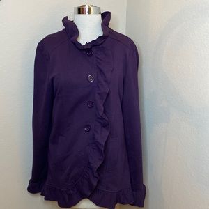 Elegant Purple Ruffle Jacket